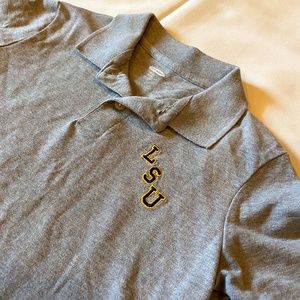 Boys grey polo size 8 with LSU embroidery